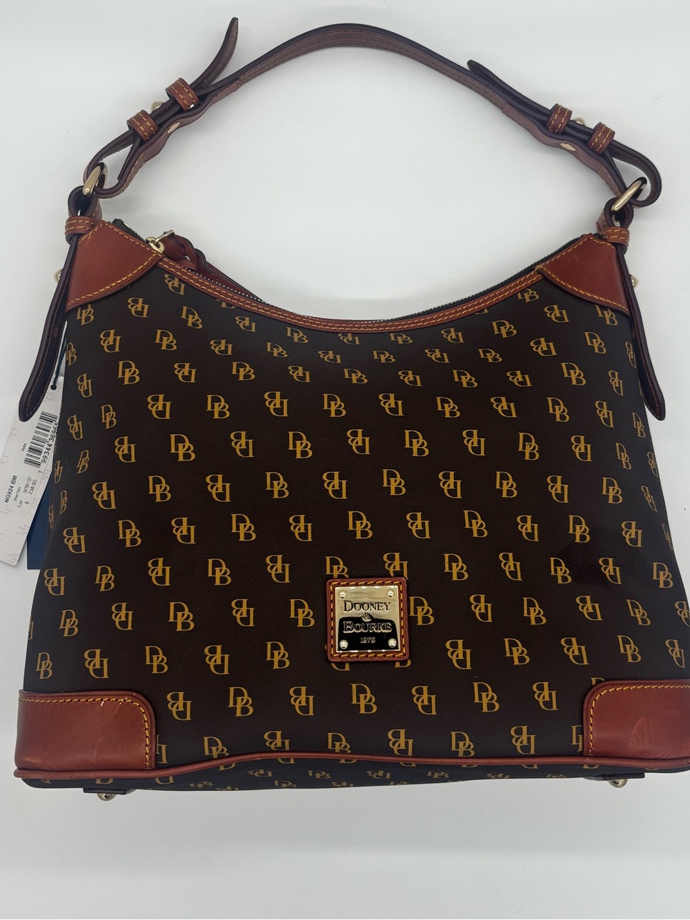Dooney & Bourke Brown and Tan Monogram Shoulder Bag